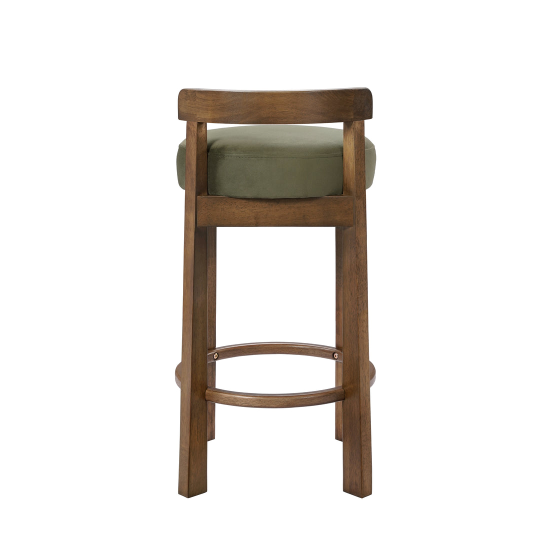 Etna green upholstered bar stool back view