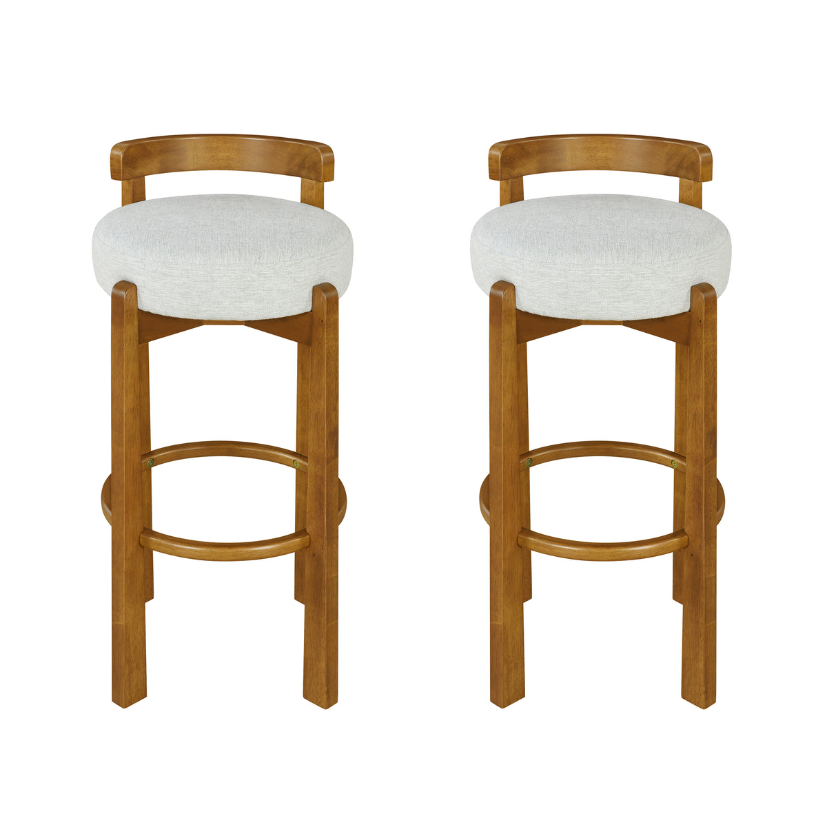 Etna ivory upholstered bar stool front view