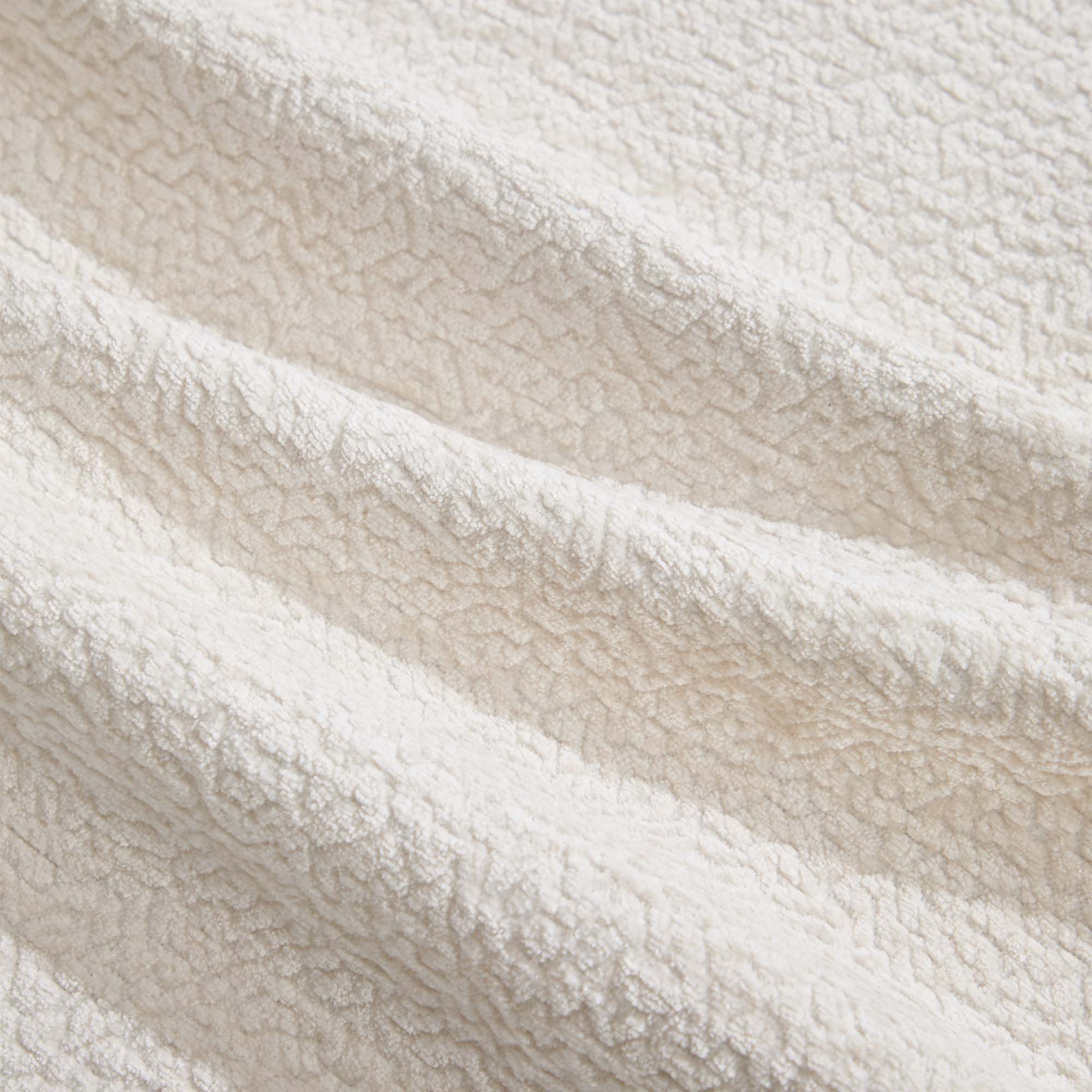 Fairmont beige quilted chenille fabric texture close-up detail