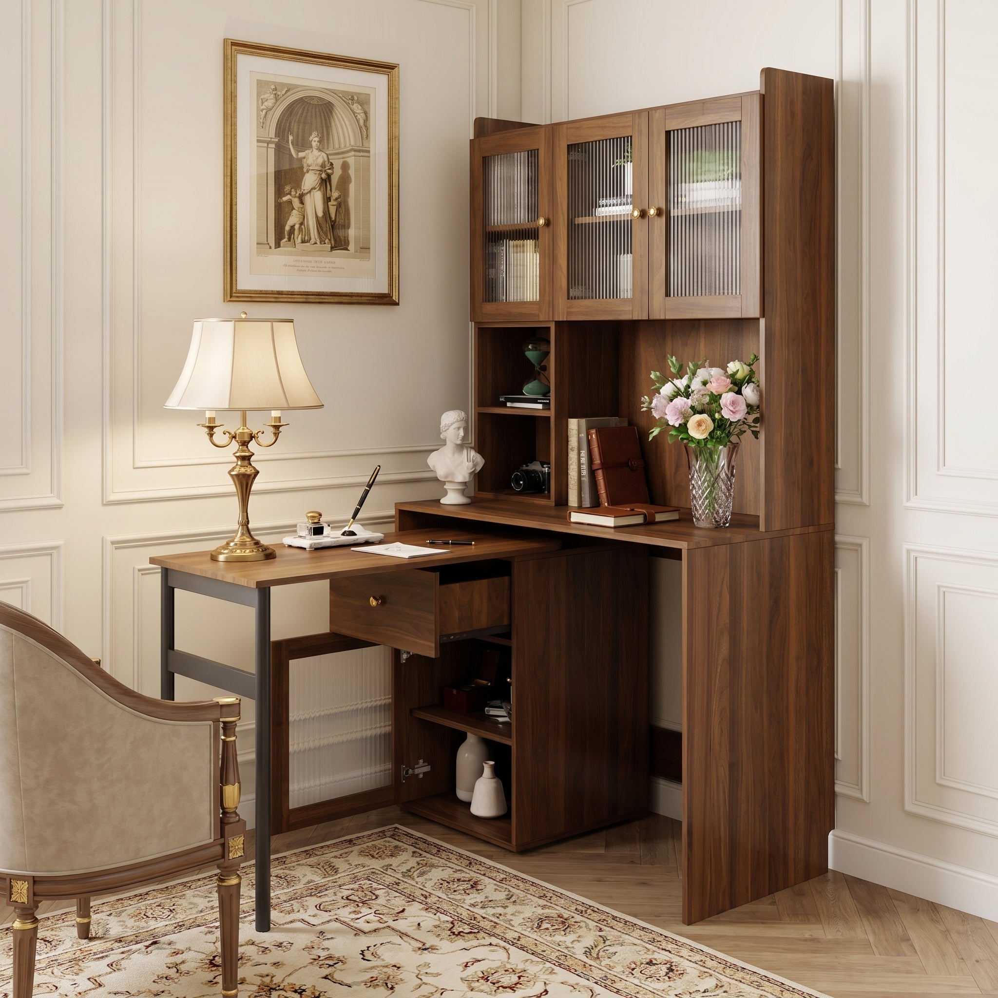 Fjord brown corner desk showing modern home office setting