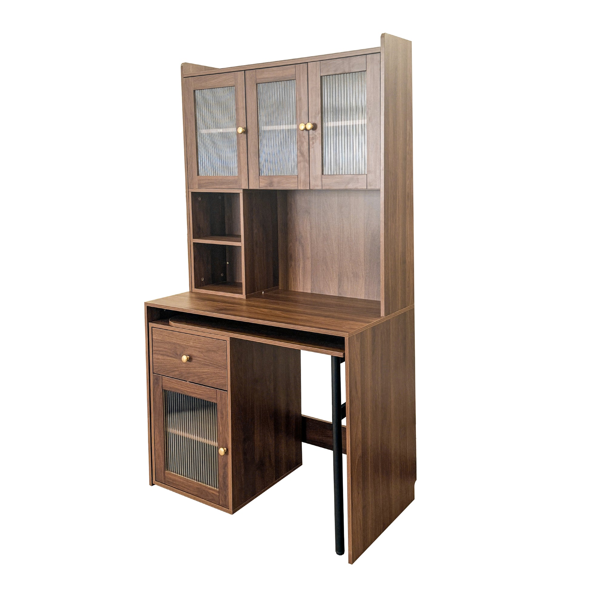 Fjord brown corner desk showing angled view isolated product image on white background