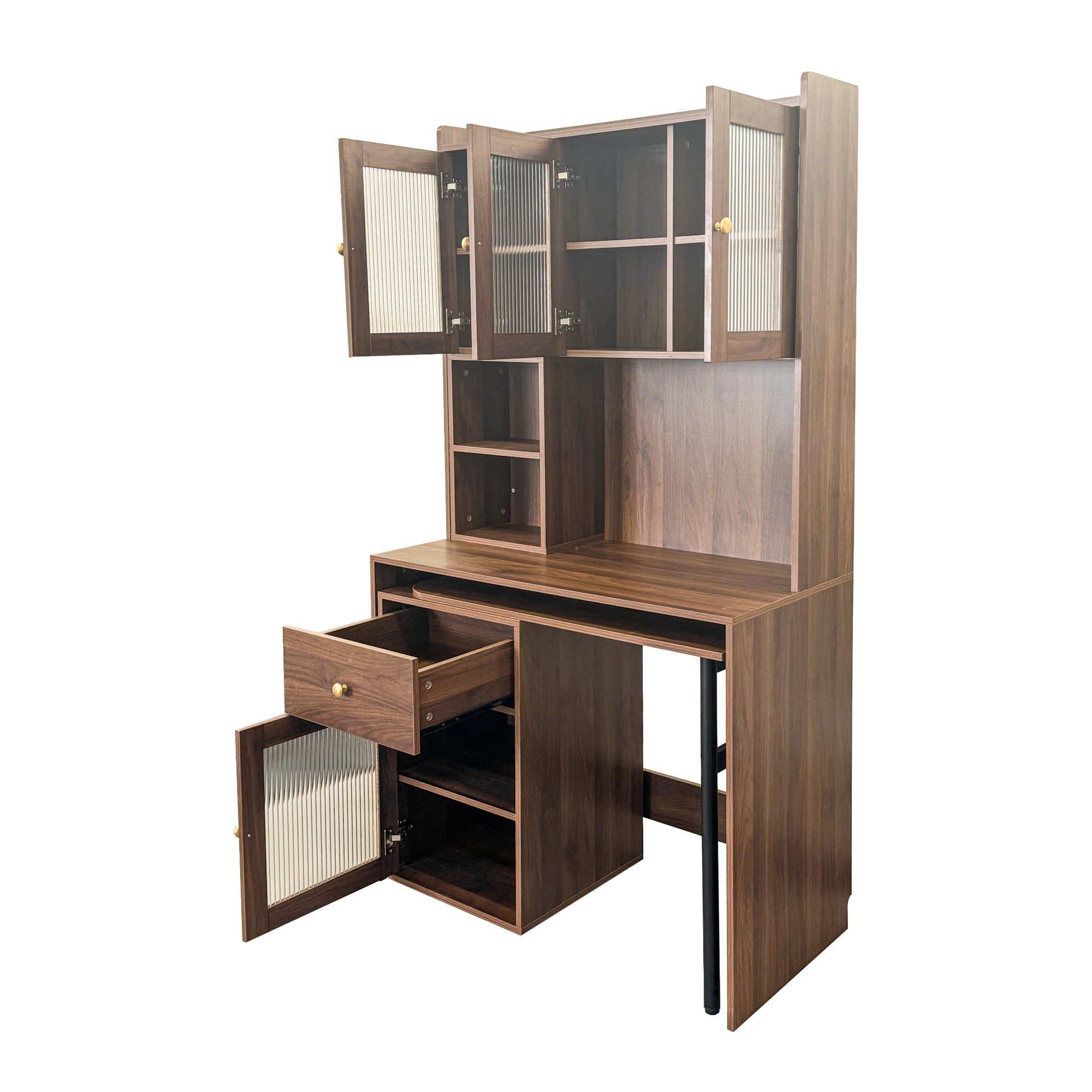 Fjord brown corner desk showing front view isolated product image on white background