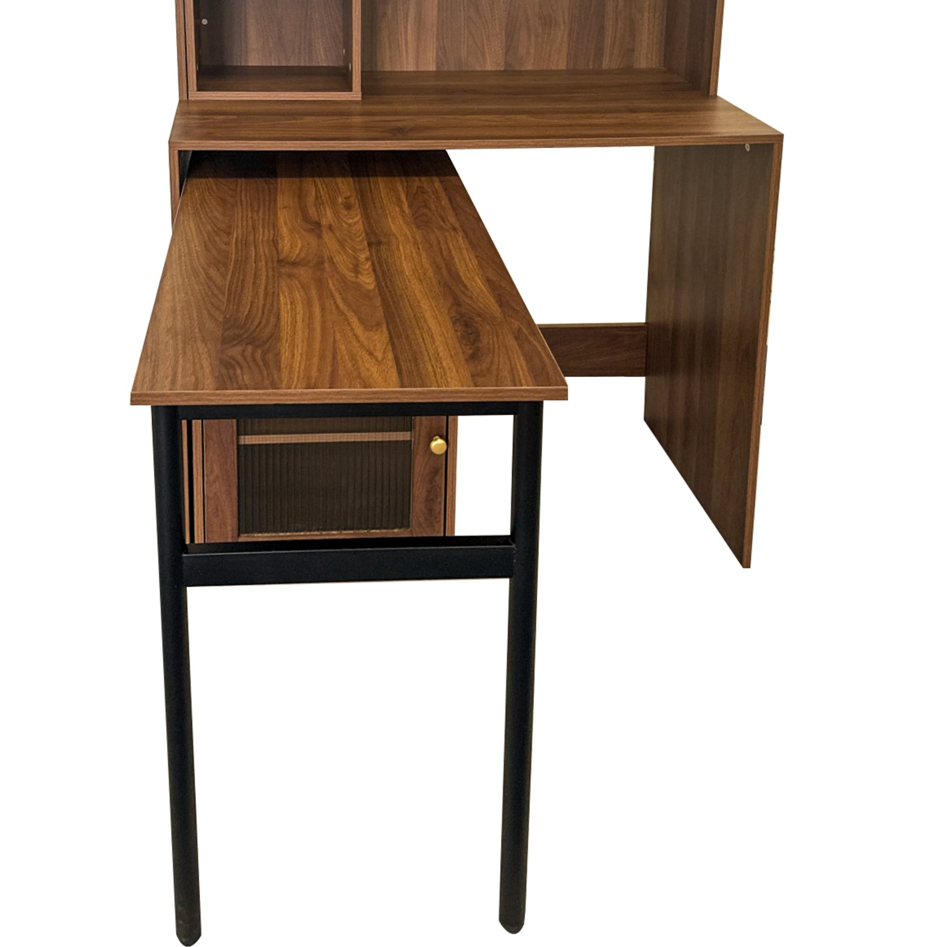 Fjord brown corner desk showing opposite side view isolated product image on white background