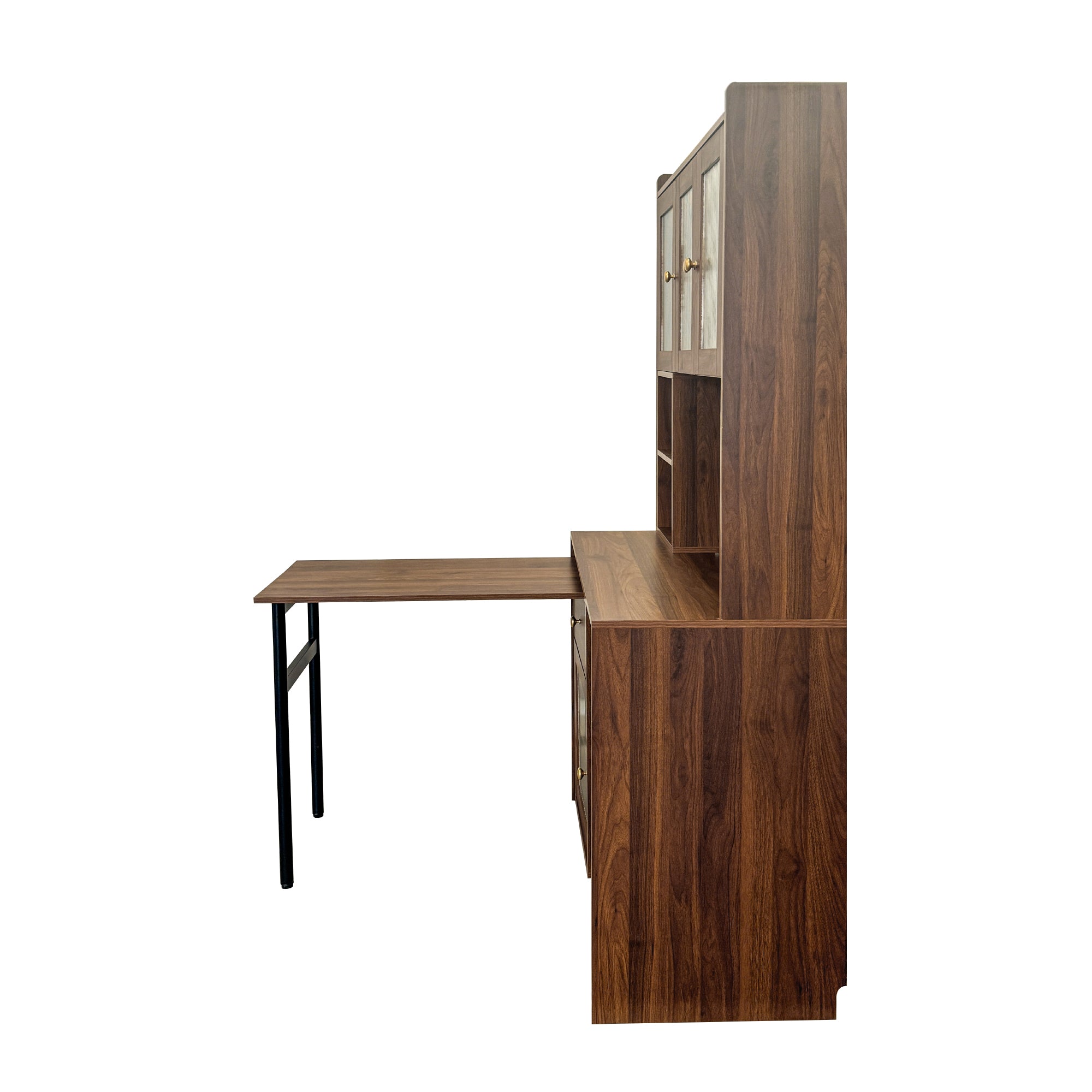 Fjord brown corner desk showing front perspective isolated product image on white background