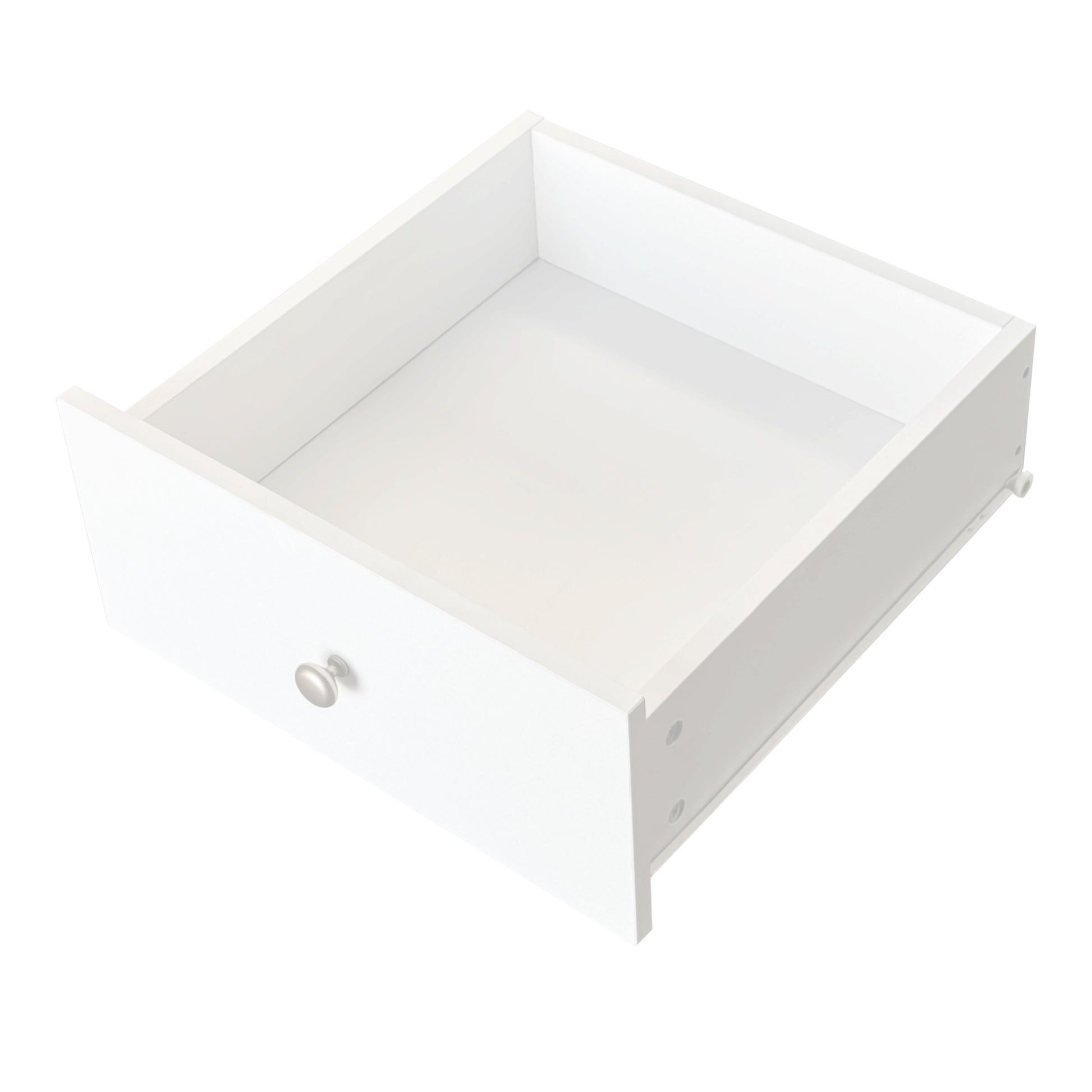 Fjord white corner desk showing desktop extension detail