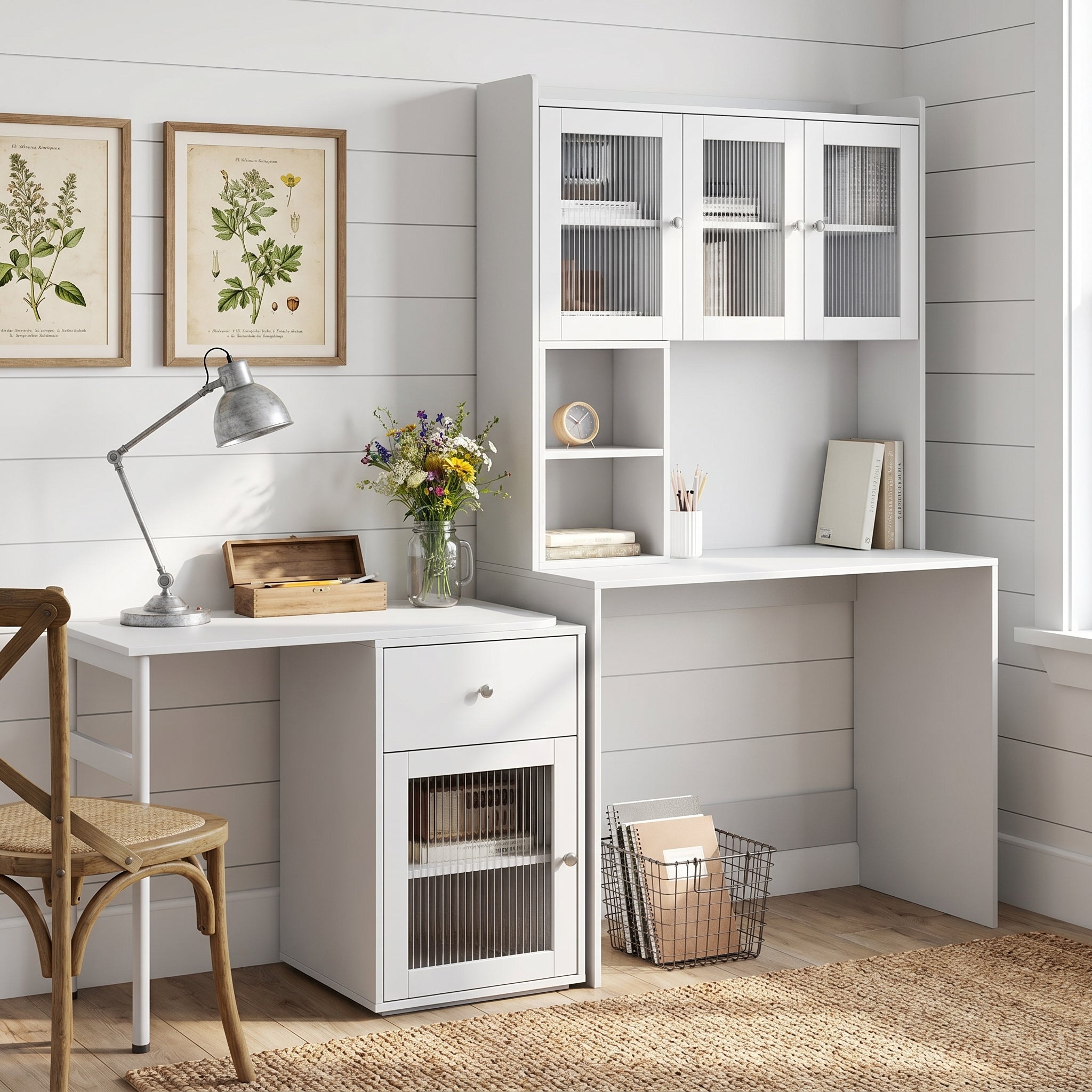 Fjord white corner desk showing modern home office setting