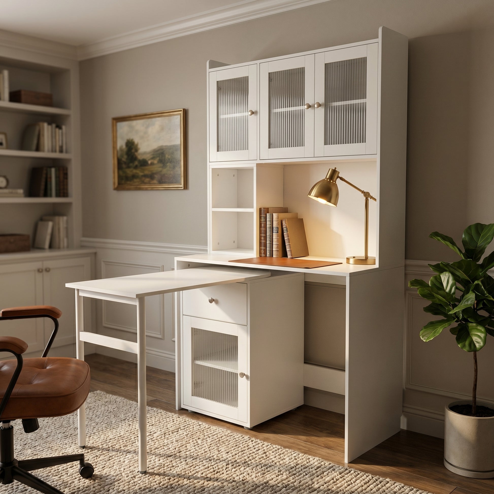 Fjord white corner desk showing bright home office setting
