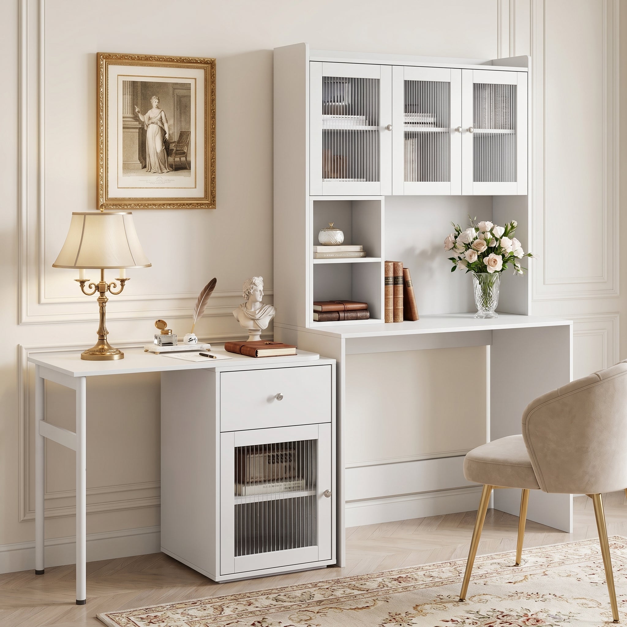 Fjord white corner desk showing contemporary workspace