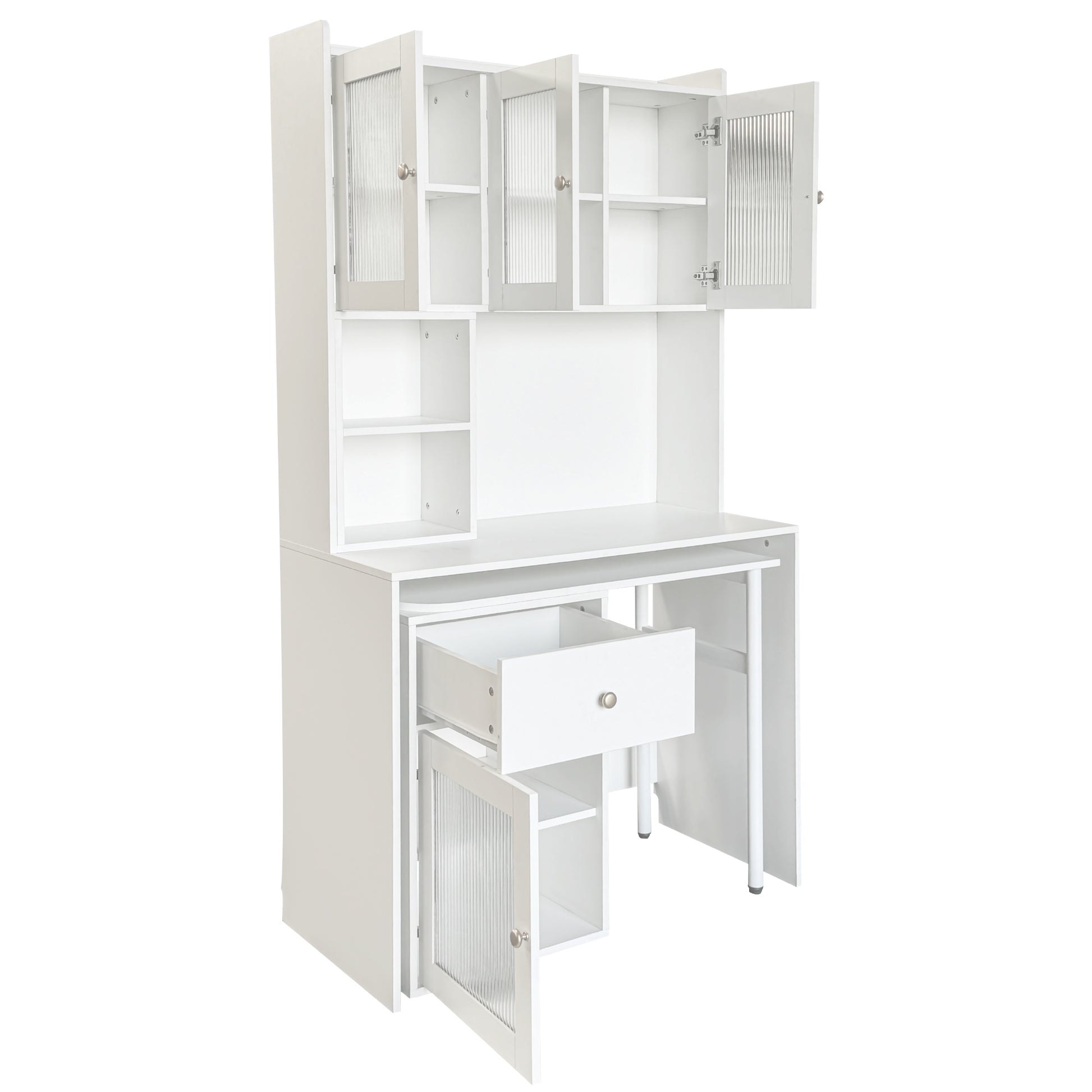 Fjord white corner desk showing angled view isolated product image on white background