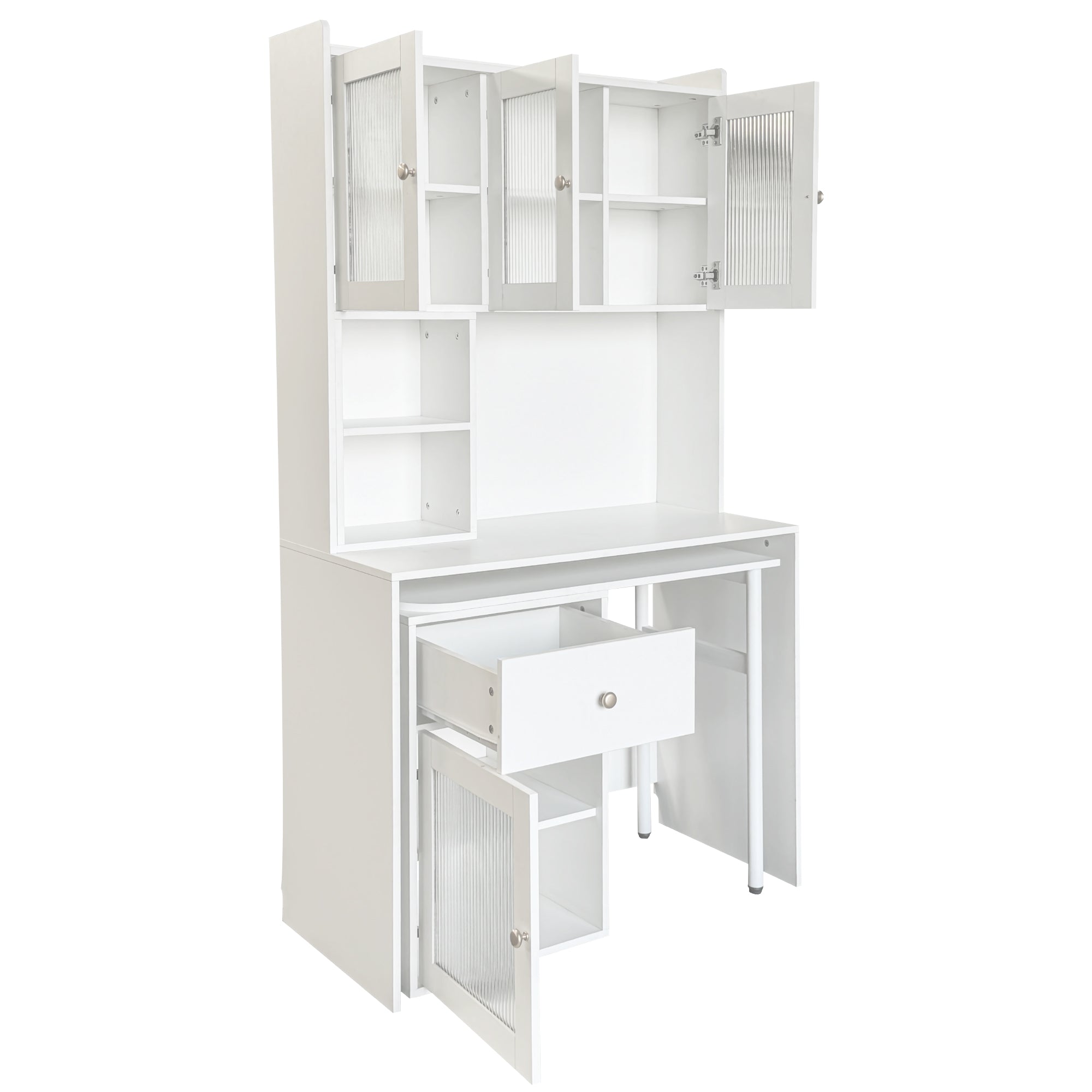 Fjord white corner desk showing angled view isolated product image on white background