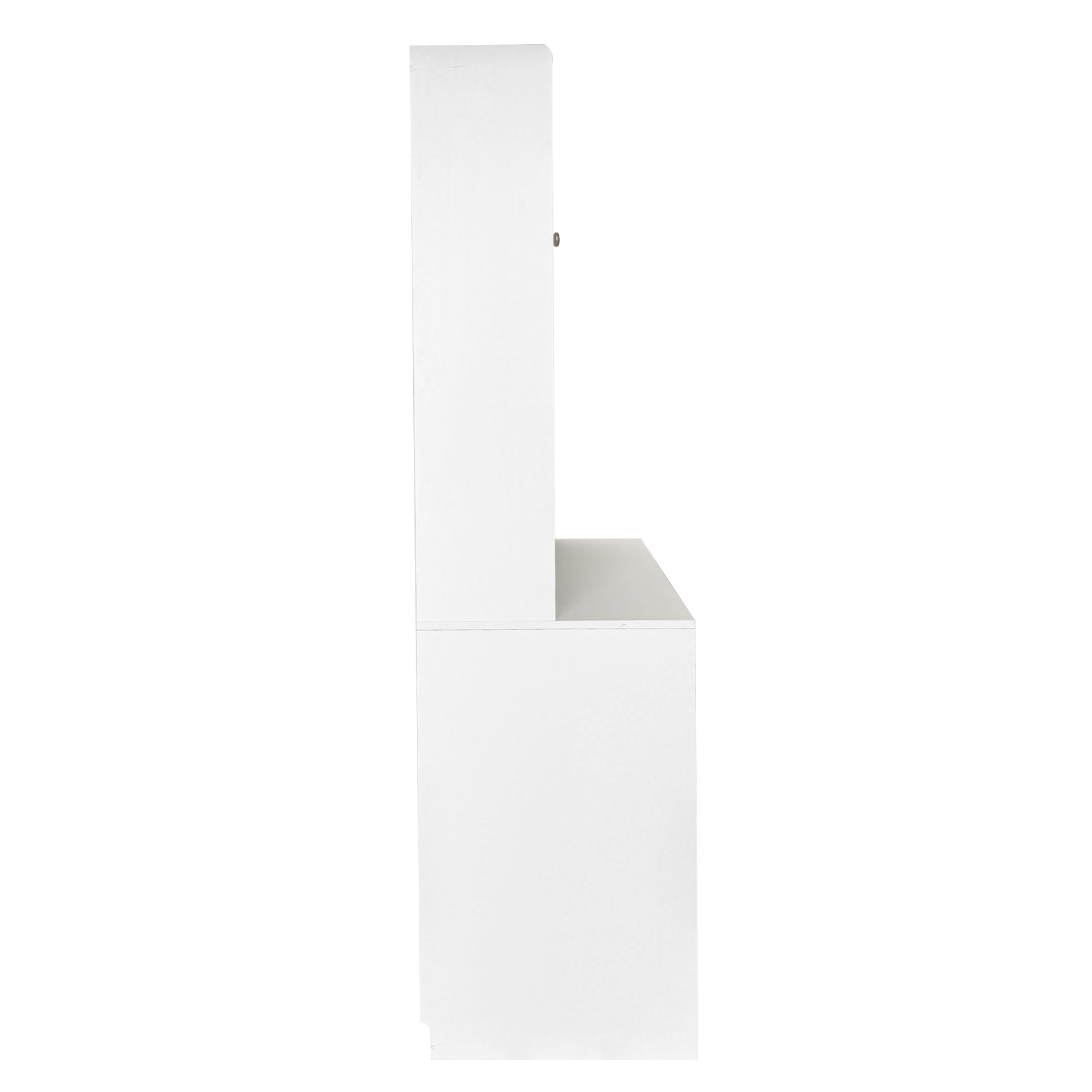 Fjord white corner desk showing front view isolated product image on white background