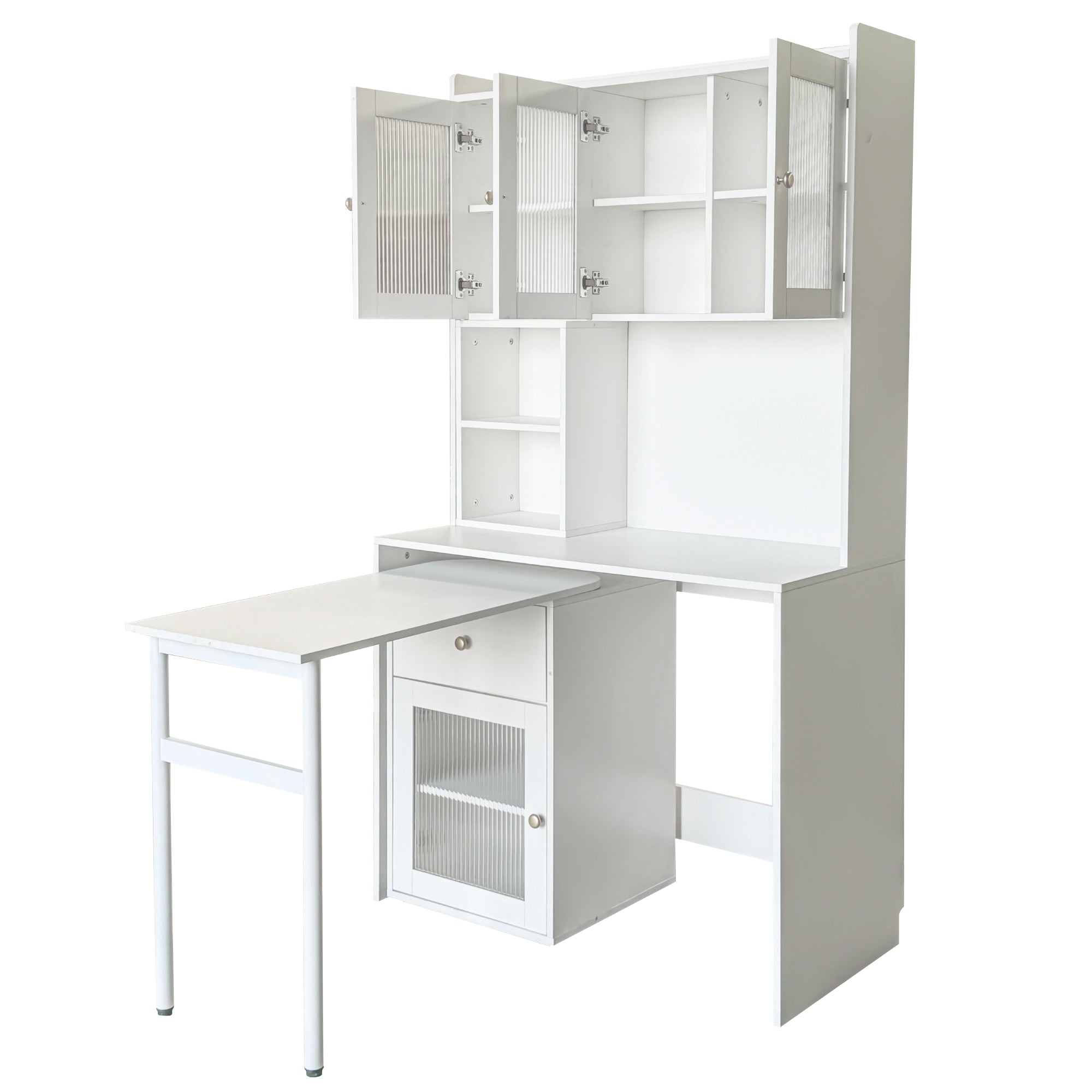 Fjord white corner desk showing side view isolated product image on white background