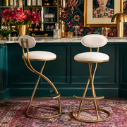 Gavi 28" Velvet Bar Height Stools Set of 2