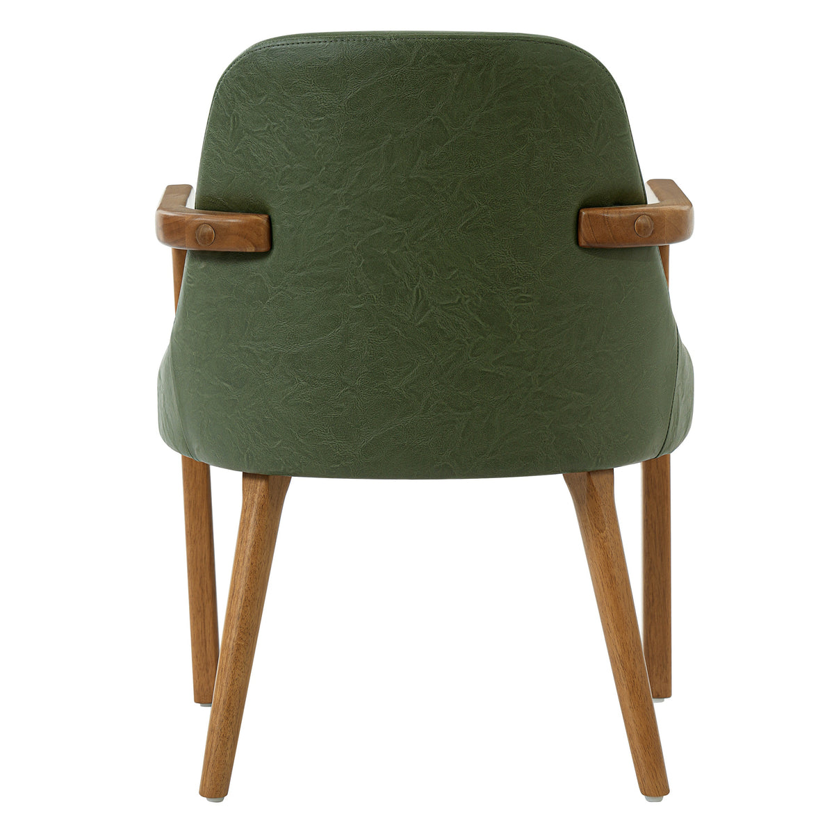 Geneva green upholstered dining chair rear view on white background