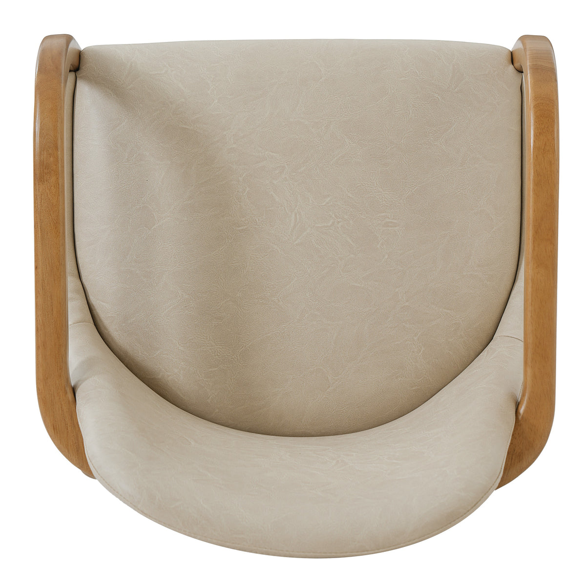 Geneva khaki dining chair close-up of the curved upholstered backrest and solid rubberwood frame