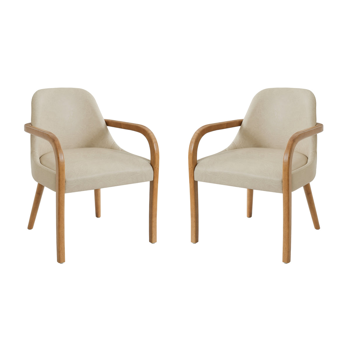 Geneva khaki upholstered dining chairs set of two front angled view on white background