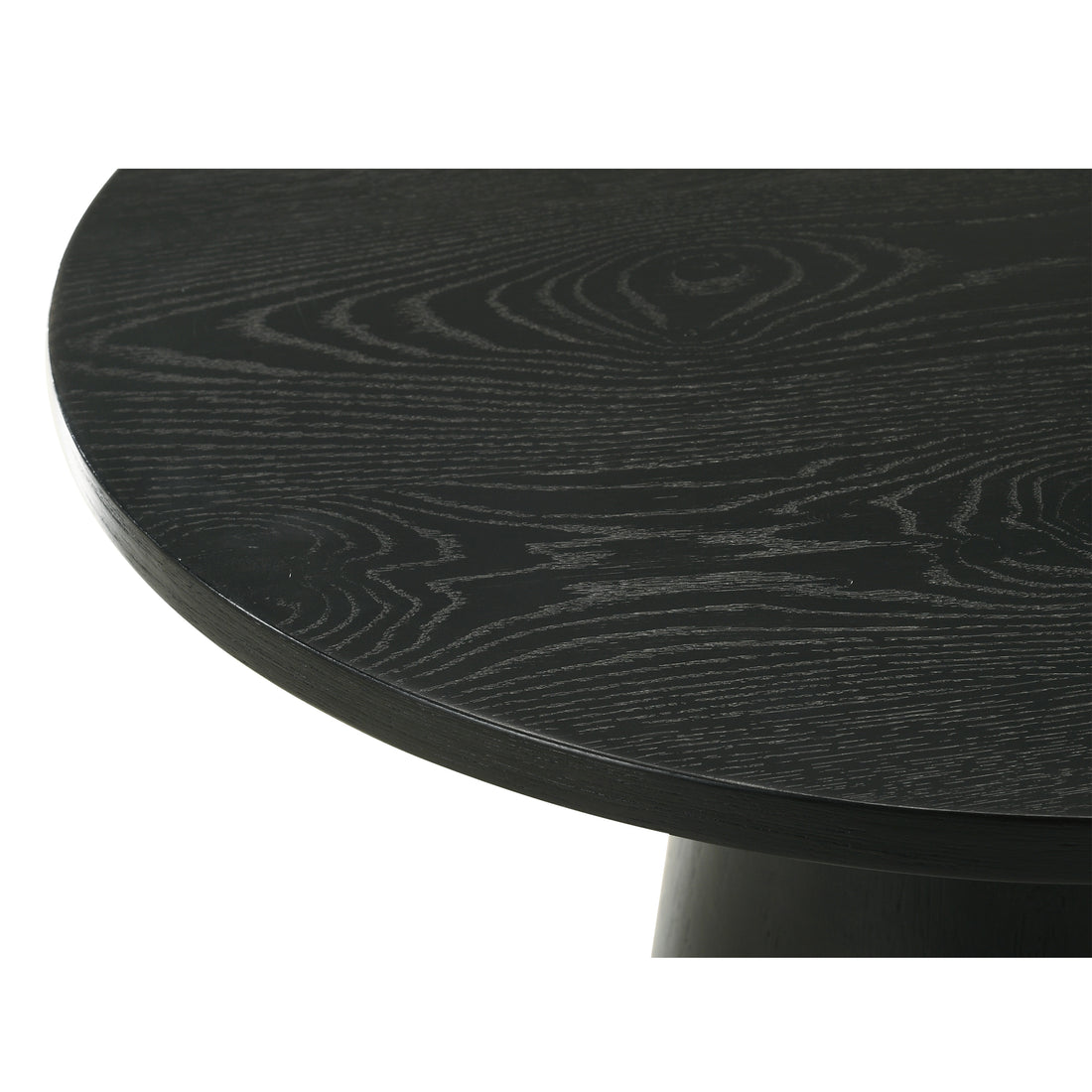 Genoa black coffee table close-up showing the textured wood grain tabletop