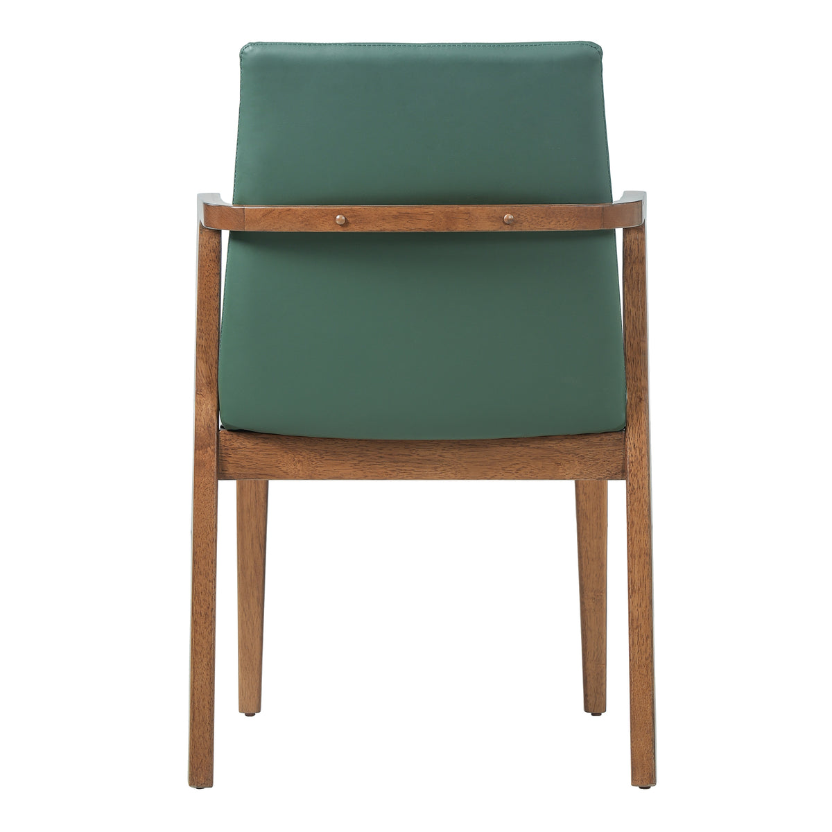 Isar dark green upholstered dining chair rear view