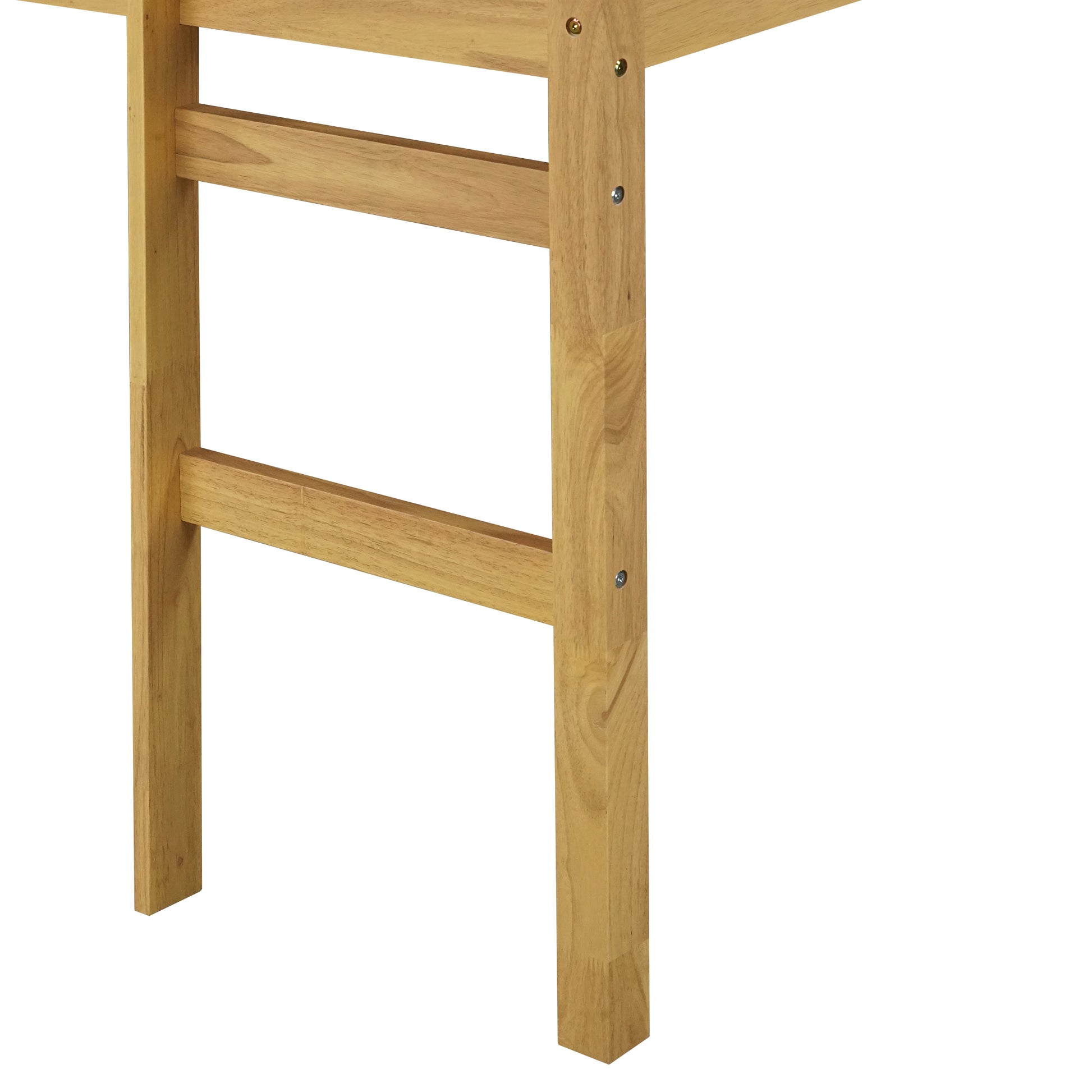 Ivara natural low loft bed showing ladder detail