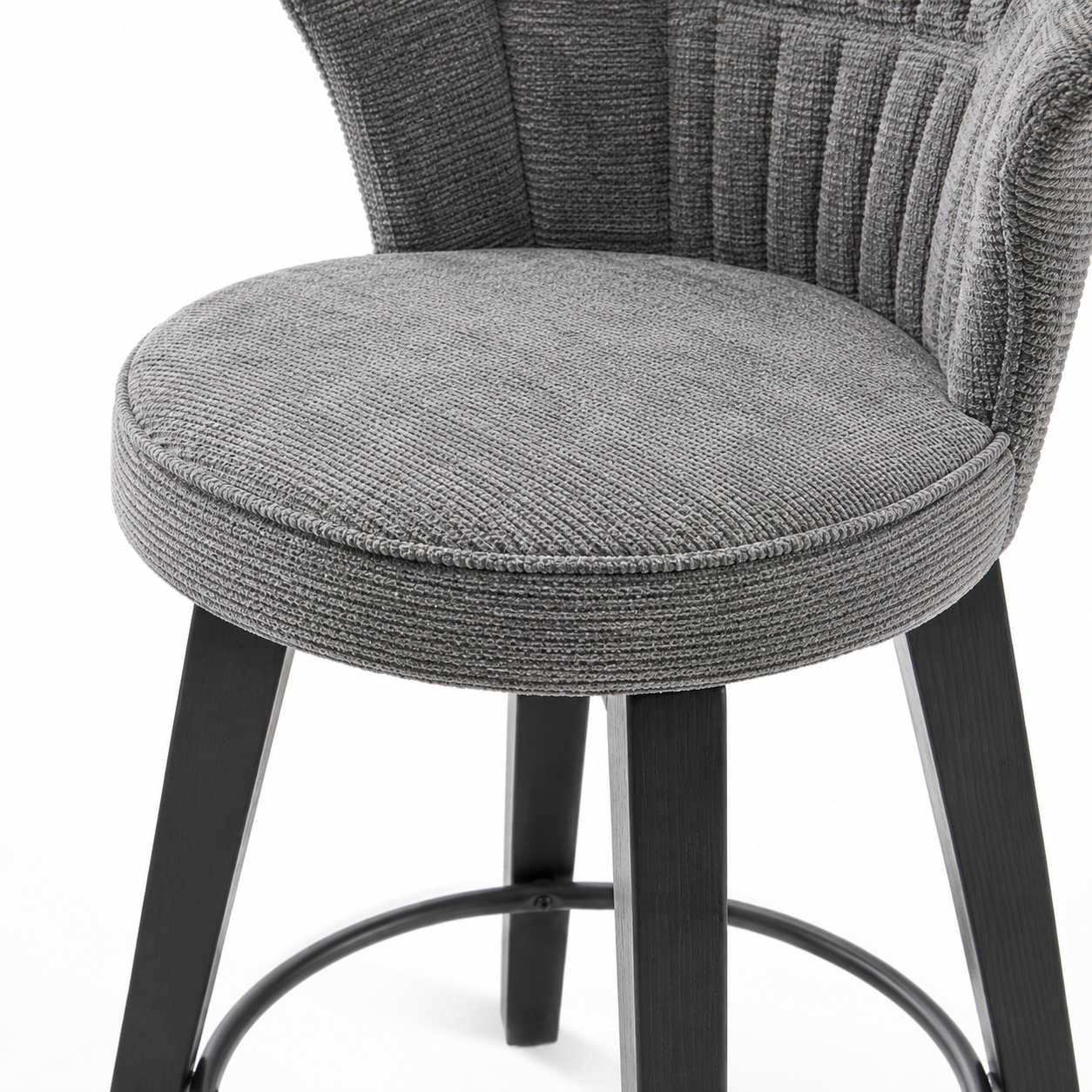 Jumilla 25" Chenille Upholstered Swivel Counter Height Bar Stool Set of 2