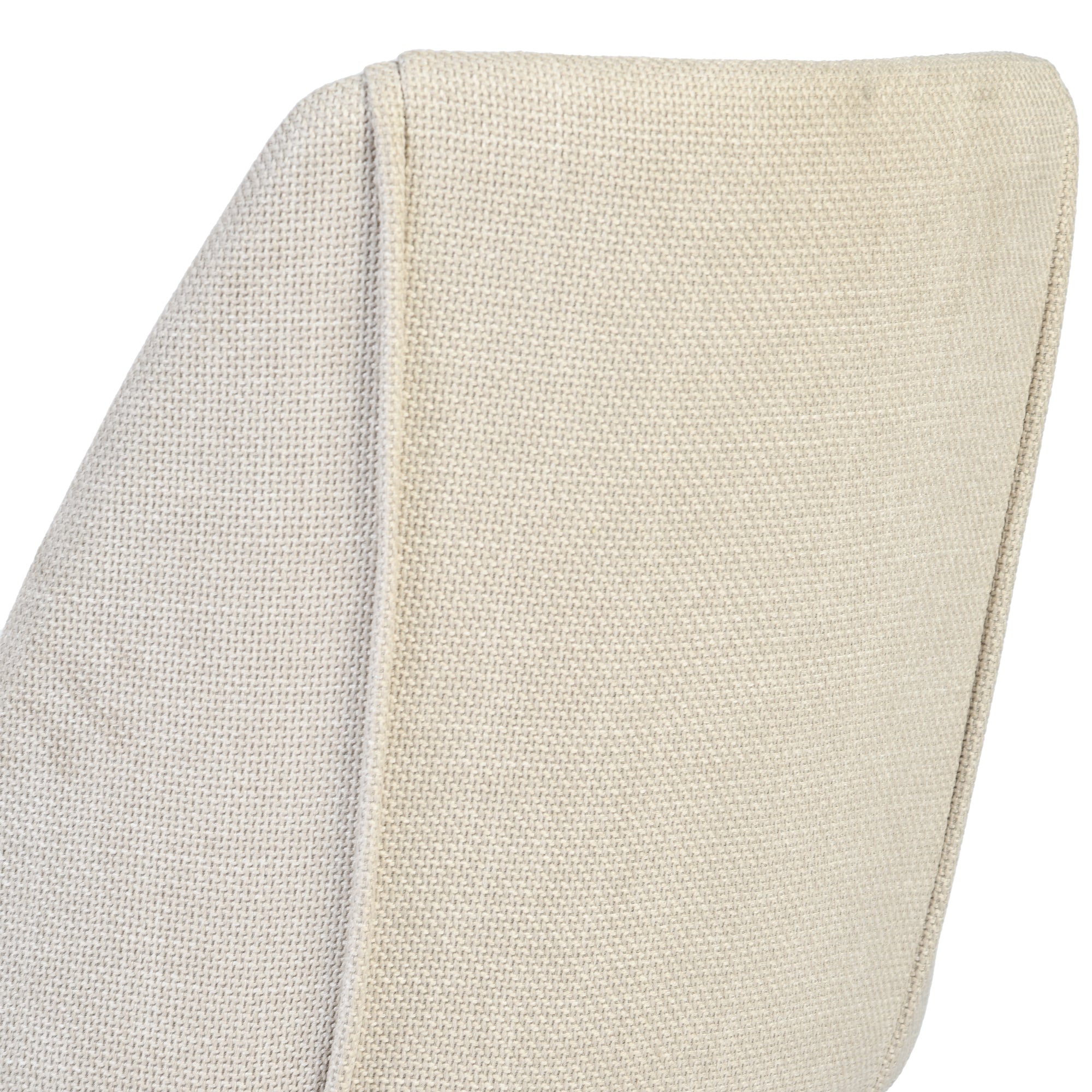 Kali beige upholstered dining chair showing textured fabric upholstery detail