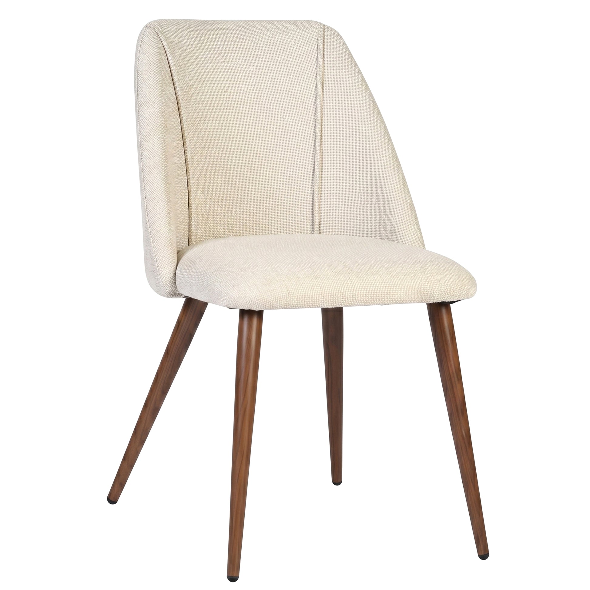 Kali beige upholstered dining chair front view on white background