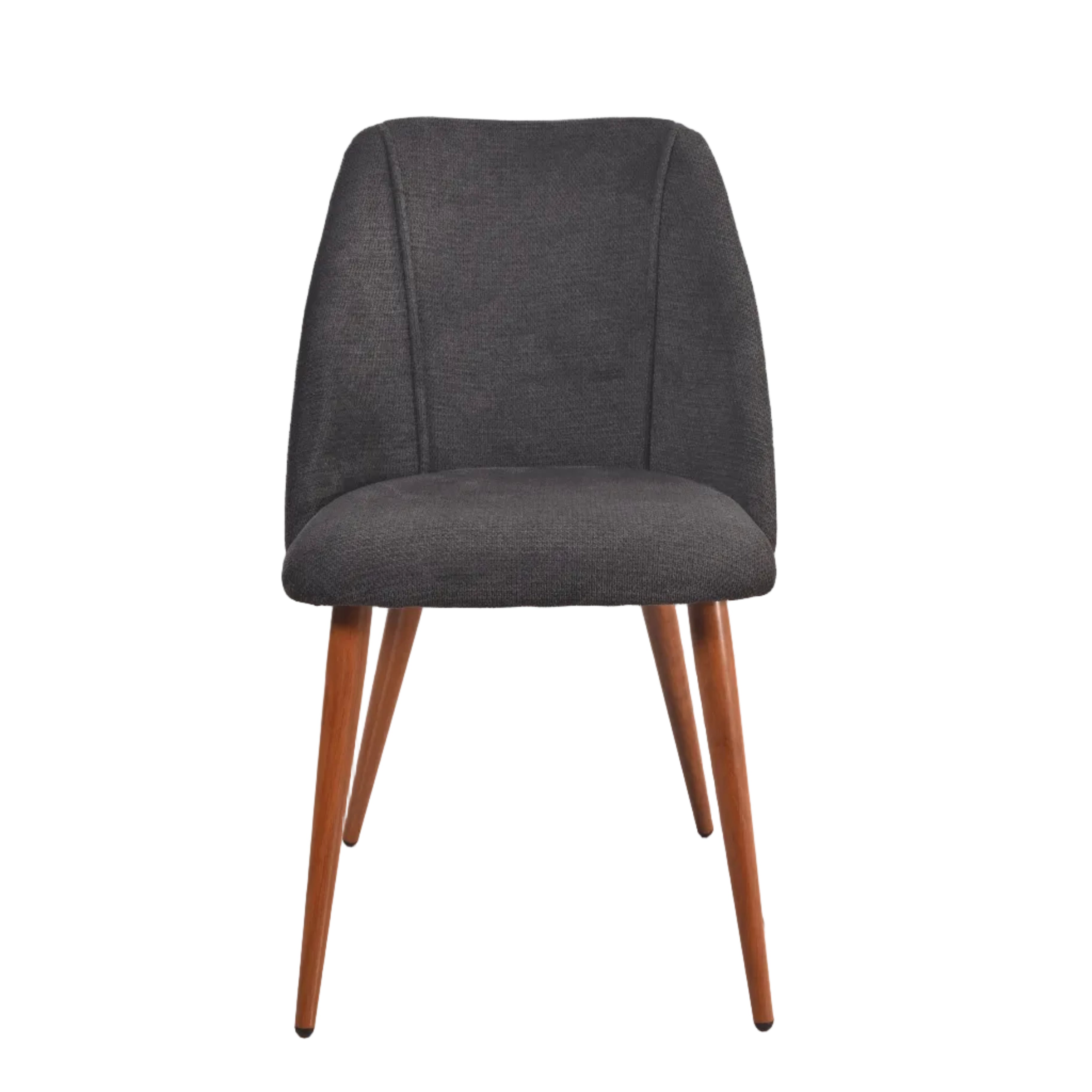 Kali gray upholstered dining chair front view on white background