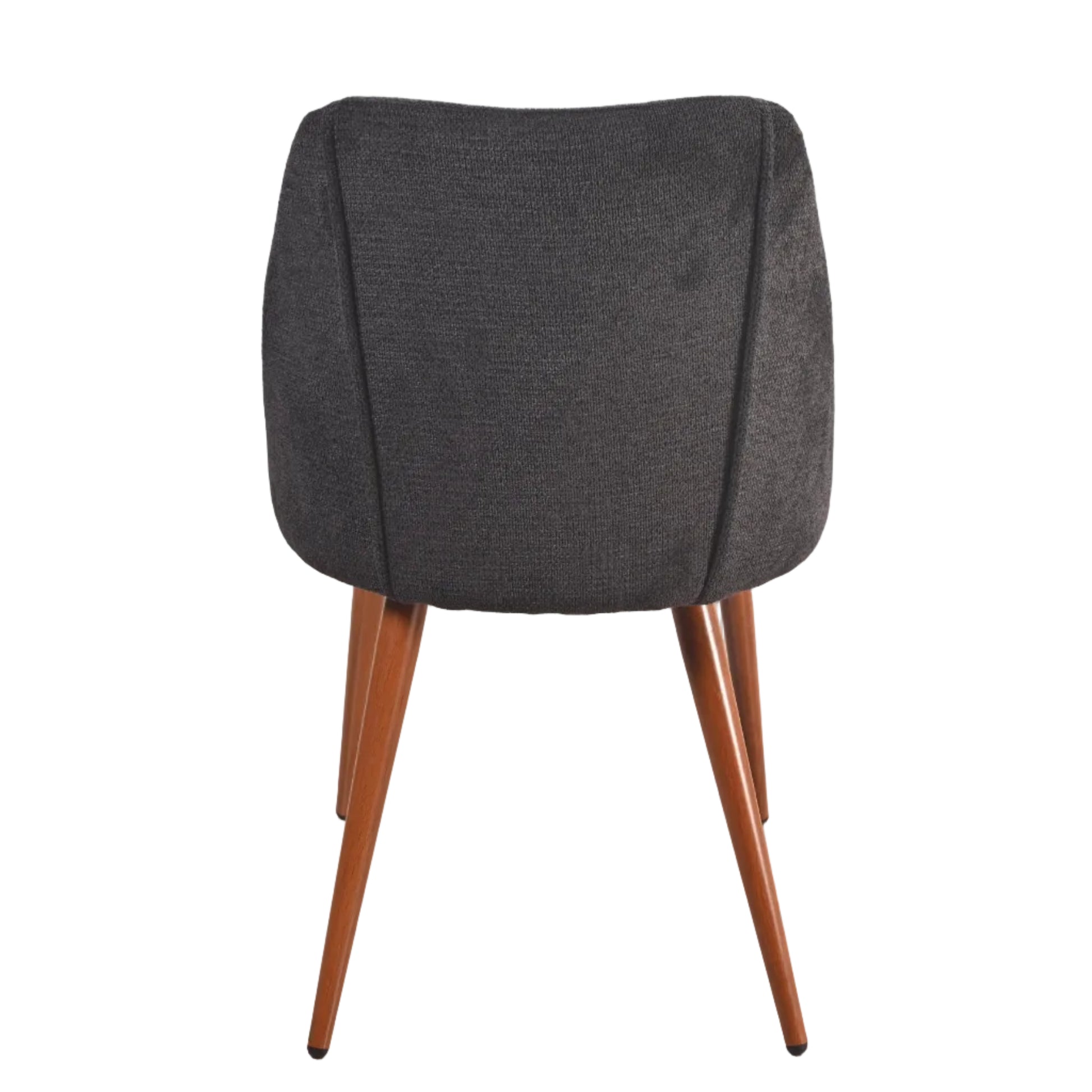 Kali gray upholstered dining chair back view on white background