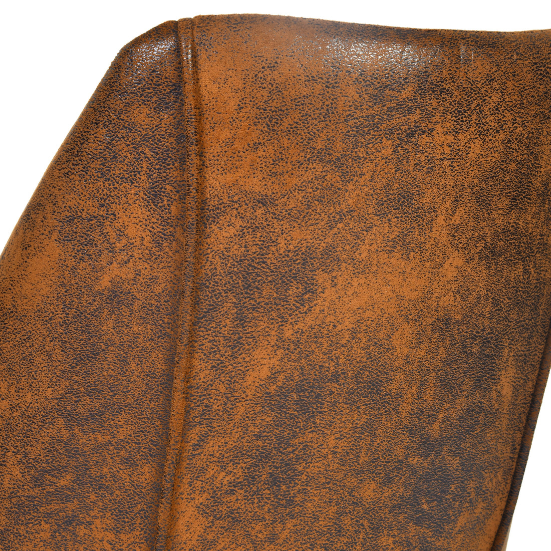 Kali suede brown dining chair showing side upholstery detail
