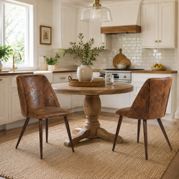 Kali Upholstered Dining Chair with Walnut-Tone Tapered Metal Legs Set of 2