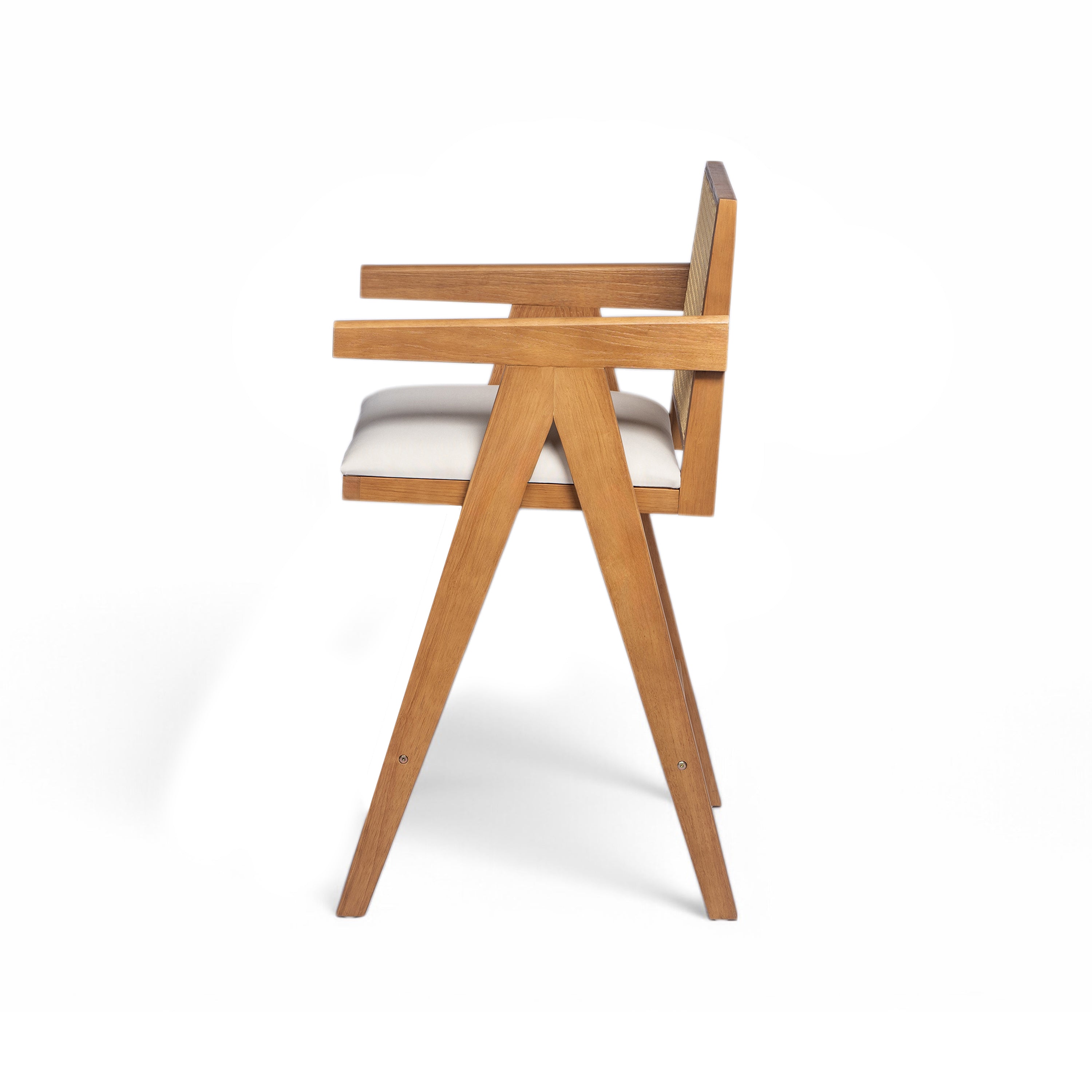 Lodi 27" Modern Cane Back Upholstered Bar Stool Set of 2 with Armrests