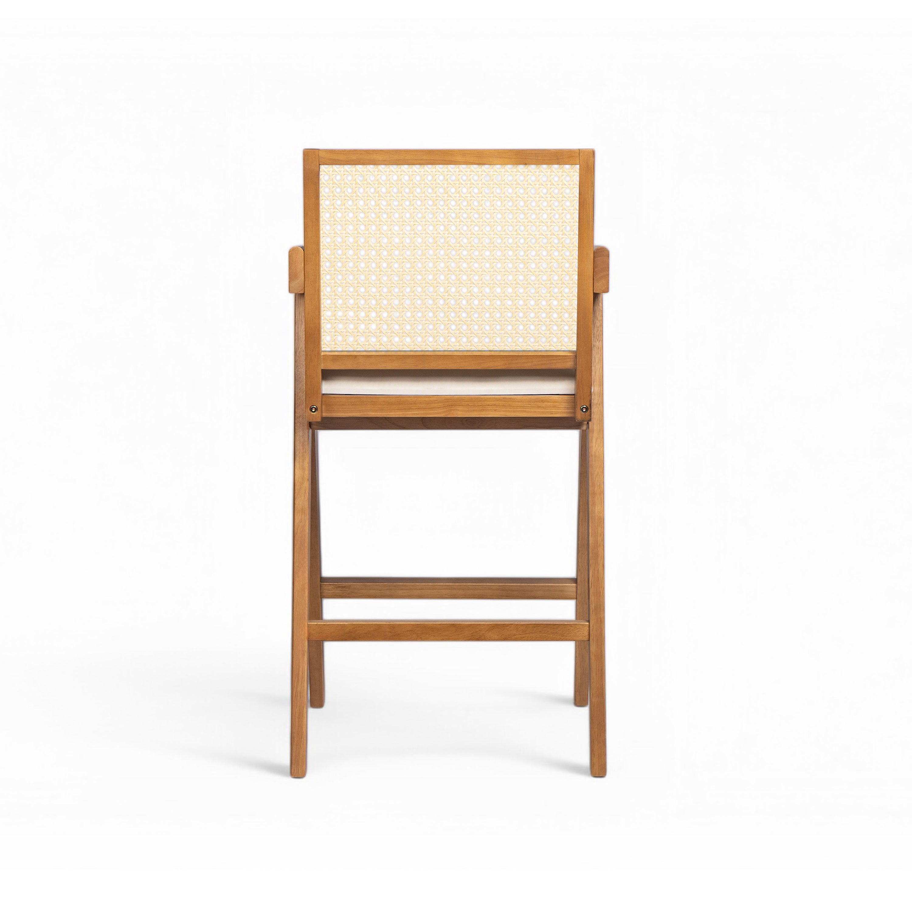 Lodi 27" Modern Cane Back Upholstered Bar Stool Set of 2 with Armrests