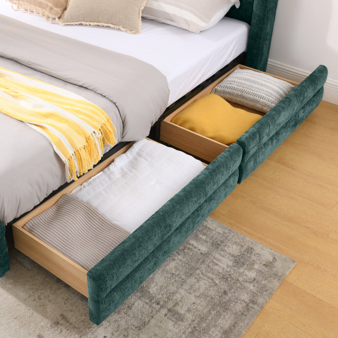 Four Rolling Side Drawers