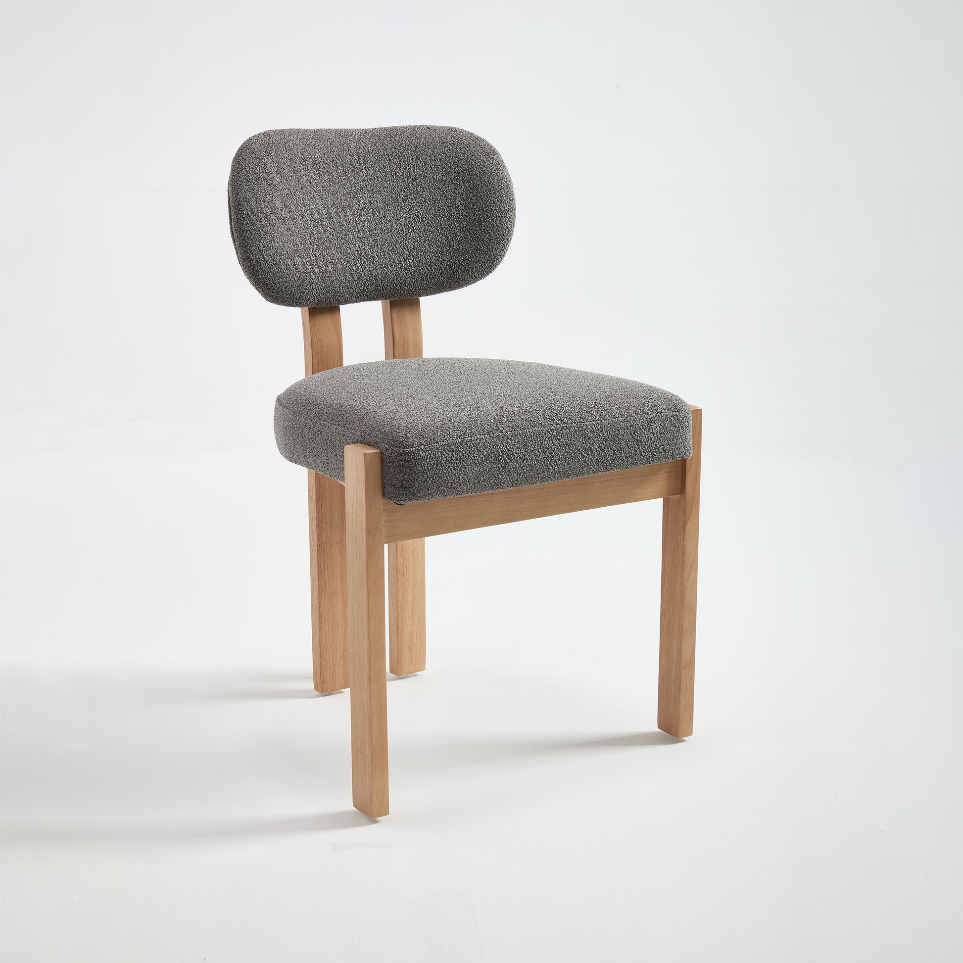 Michigan gray upholstered dining chair straight front view on white background