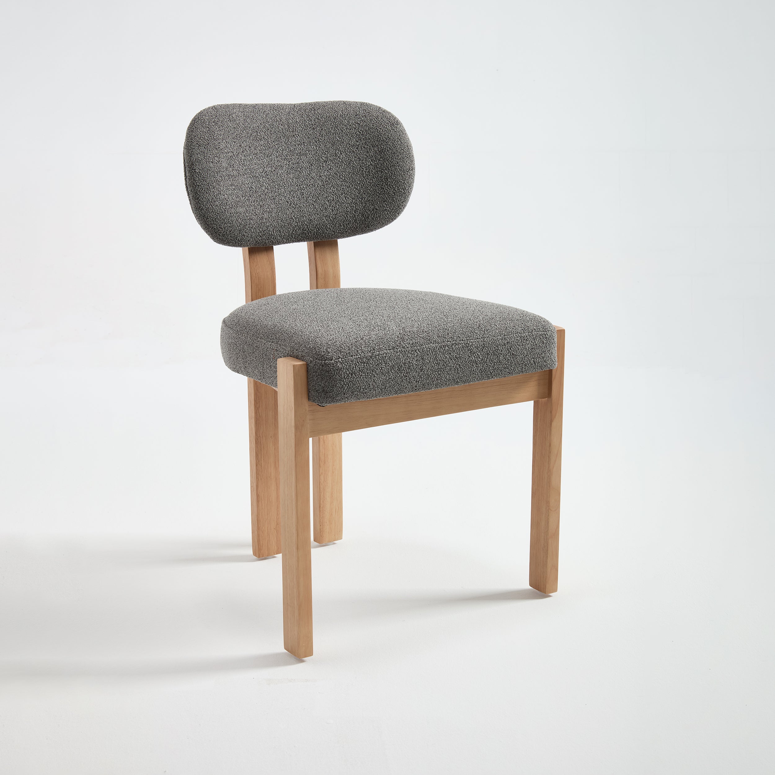 Michigan gray upholstered dining chair straight front view on white background