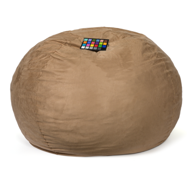 Mojave beige bean bag chair showing top product view on white background