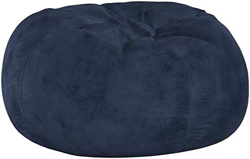 Mojave blue bean bag chair showing side product view on white background
