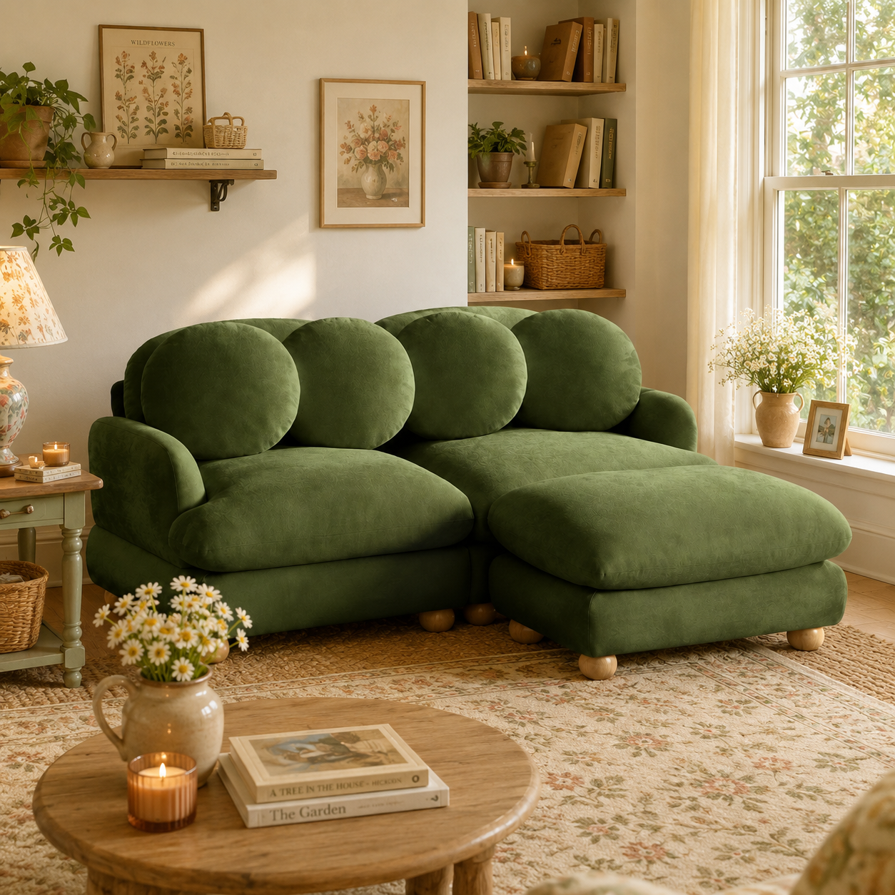 Montclair 68" 3-Seater Modular L-Shaped Sectional Sofa with Ottoman
