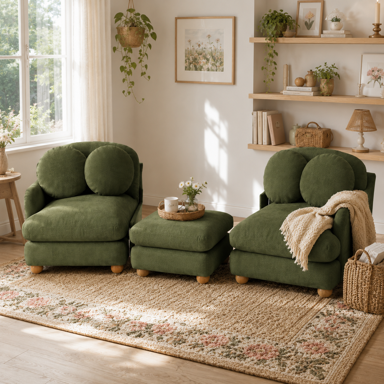 Montclair 68" 3-Seater Modular L-Shaped Sectional Sofa with Ottoman