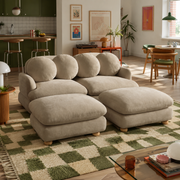 Montclair 68" 4-Piece Modular Chenille Sofa with Daybed Configuration