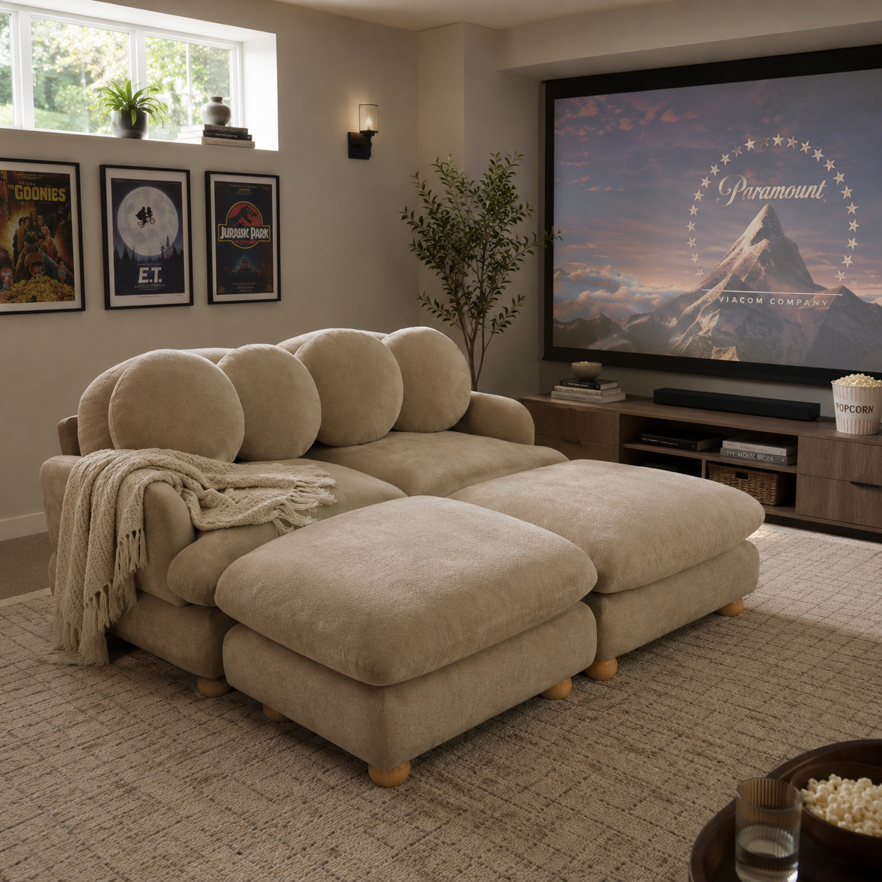 Montclair 68" 4-Piece Modular Chenille Sofa with Daybed Configuration