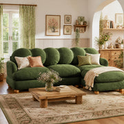 Montclair 95" Modular L-Shaped Chenille Sectional Sofa with Ottoman