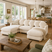Montclair 95" Modular U-Shaped Chenille Sectional Sofa with 2 Ottomans