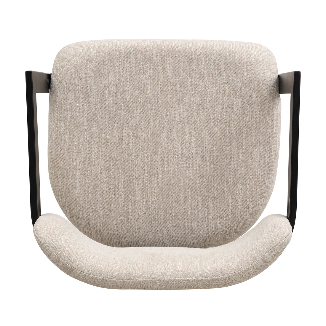 Morava black upholstered metal dining armchair showing upholstered seat and back detail
