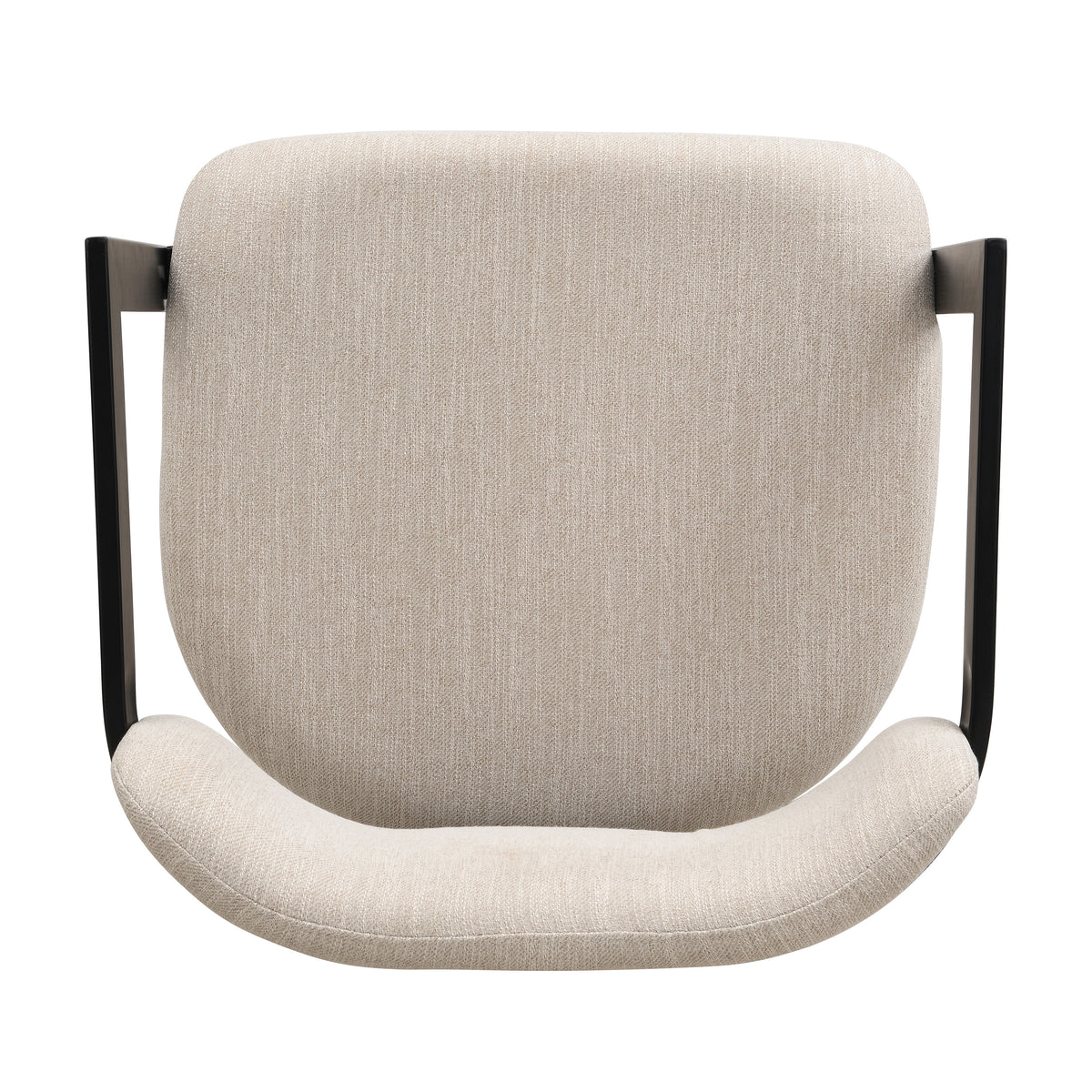 Morava black upholstered metal dining armchair showing upholstered seat and back detail