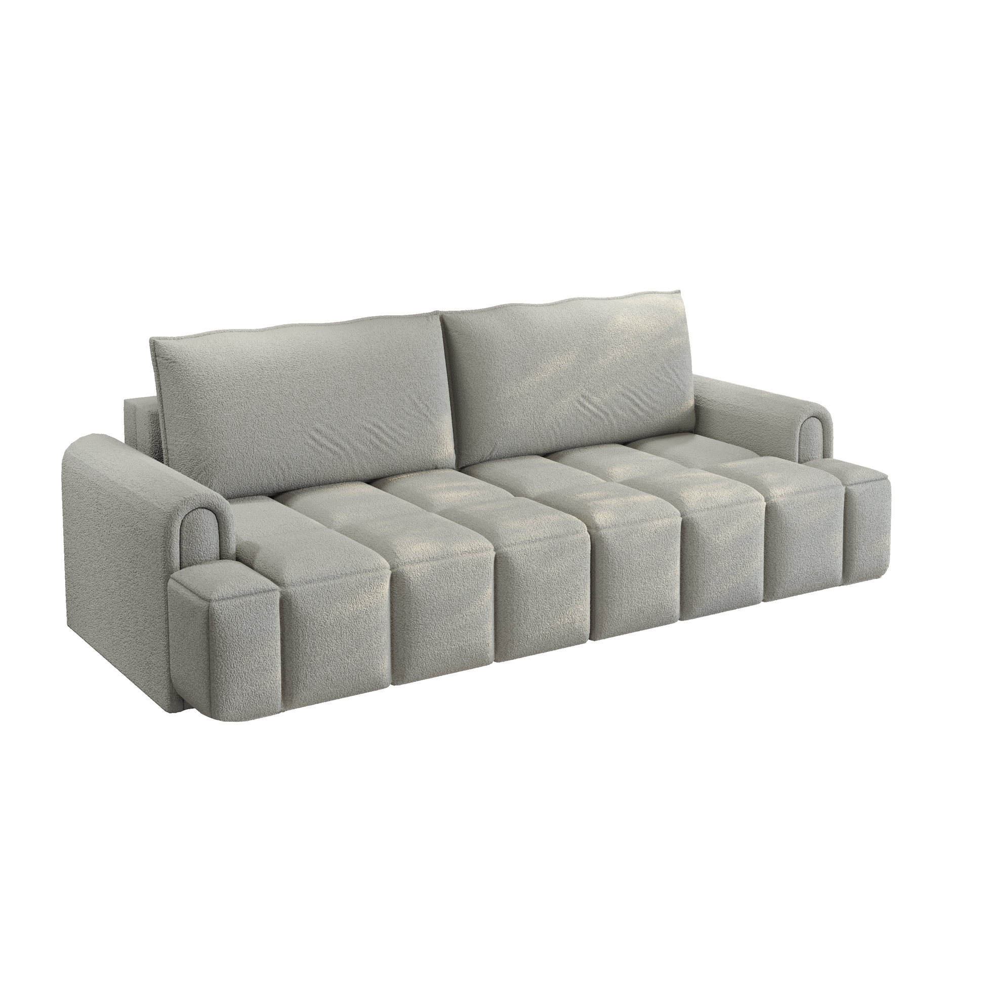 Muncie grey sleeper sofa showing sofa mode on white background