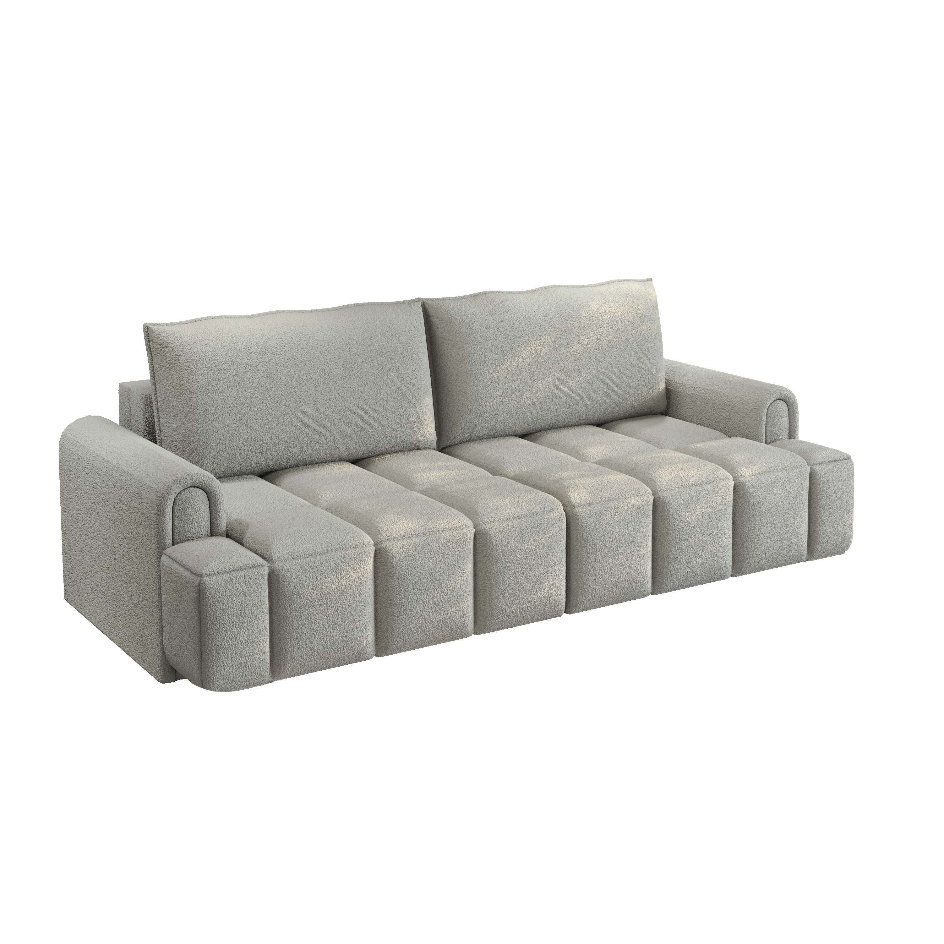 Muncie grey sleeper sofa showing sofa mode on white background