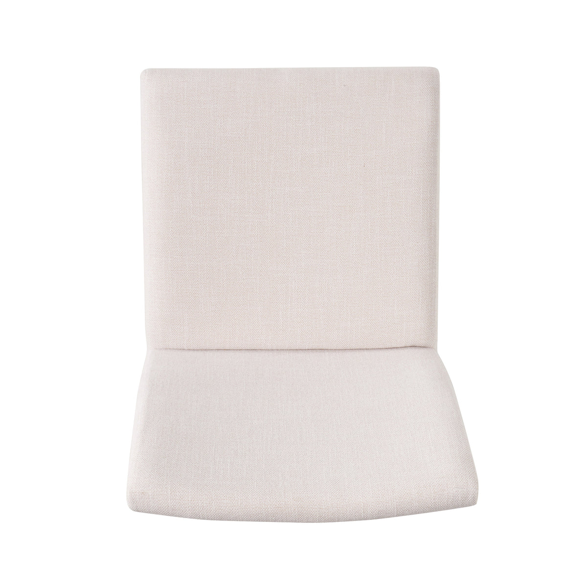 Nakuru white dining chair close-up of the padded upholstered backrest