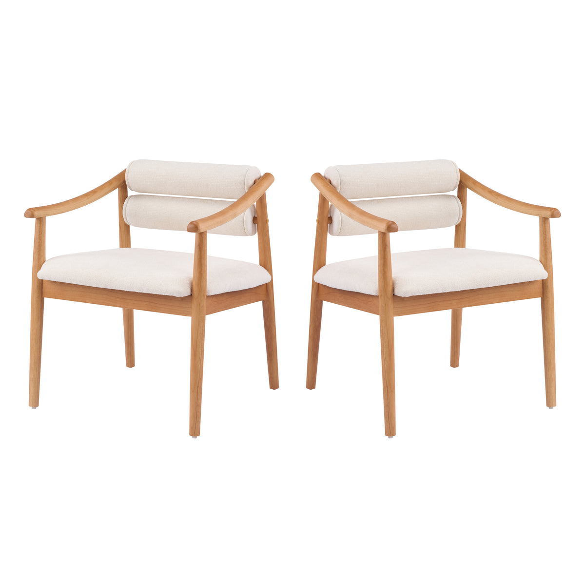 Neman natural dining chair showing set of 2 chairs front view