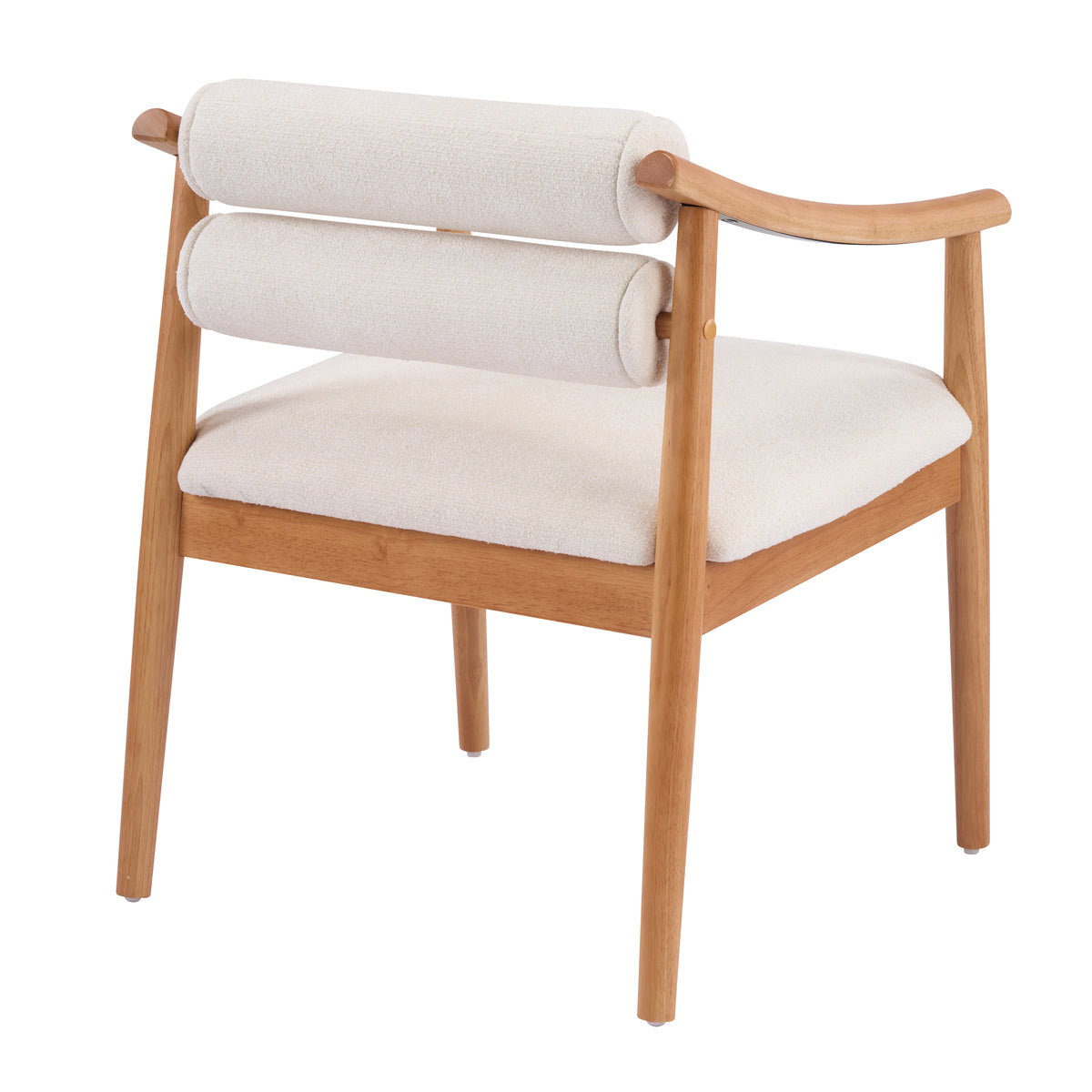 Neman natural dining chair showing single chair rear angled view